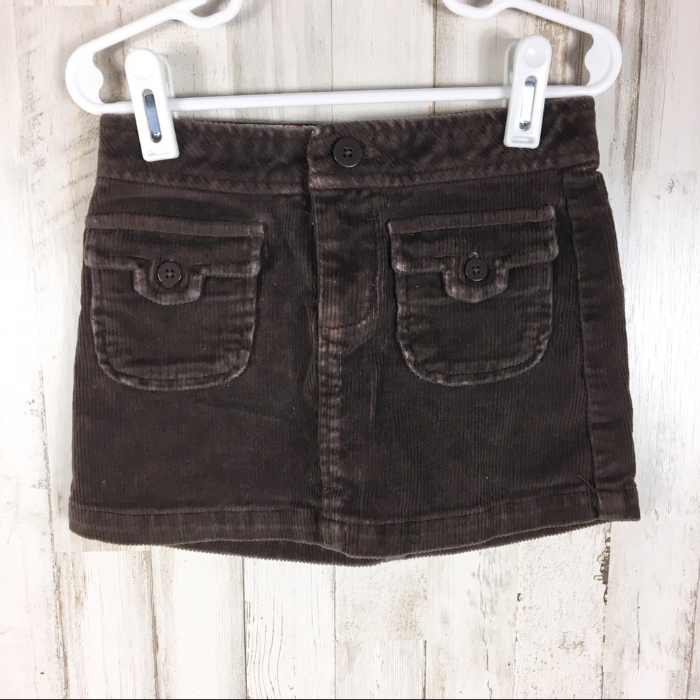 Gap Brown Corduroy Skirt Cords Stretch Girls 4